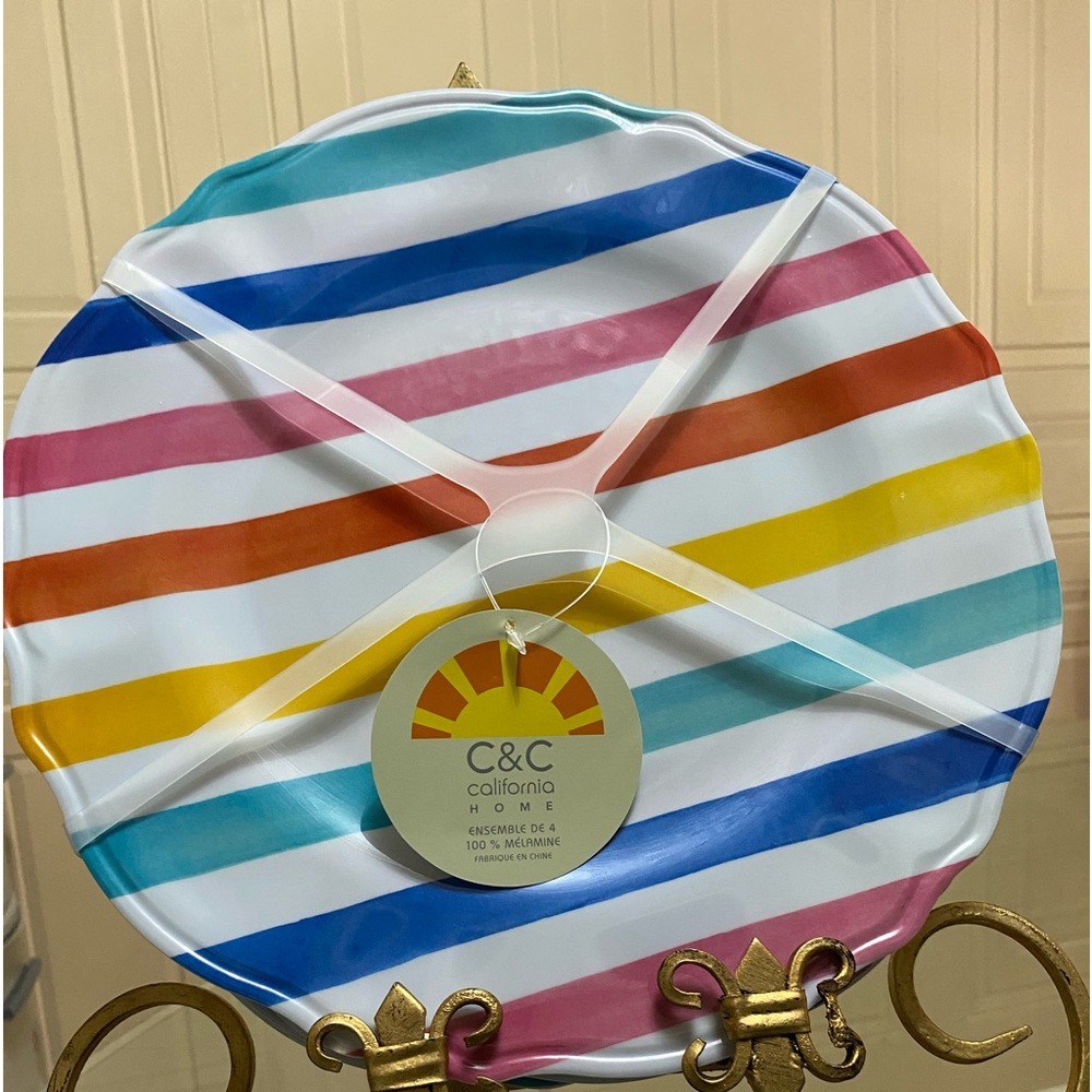 Brand New Multicolor Set Of Dinner Plates 11”